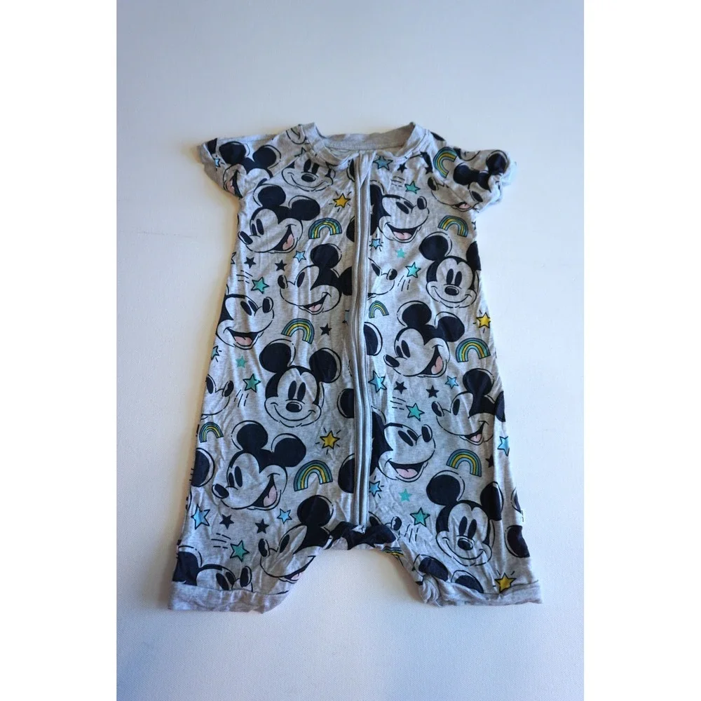 Disney Little Sleepies Mickey Mouse Bamboo Romper Gray 12-18 Months RK1.K5003